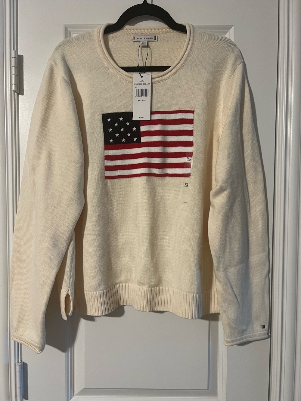 Tommy Hilfiger Cream Flag Crewneck Sweater